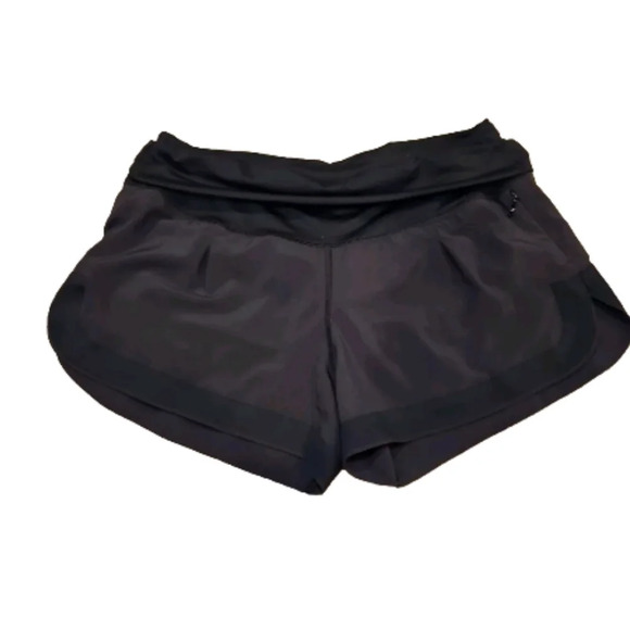 Lululemon Womens Black Fold Top Running Shorts 6 - Picture 1 of 7